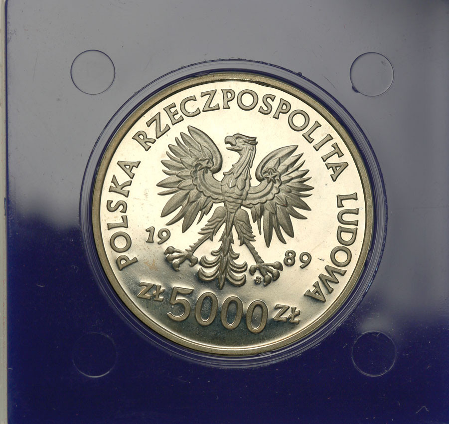 PRL. 5.000 złotych 1989 Władysław Jagiełło, półpostać - RZADKA